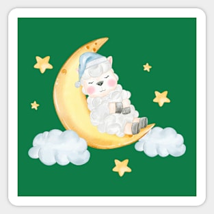 Sheep Crescent Sleep Sticker